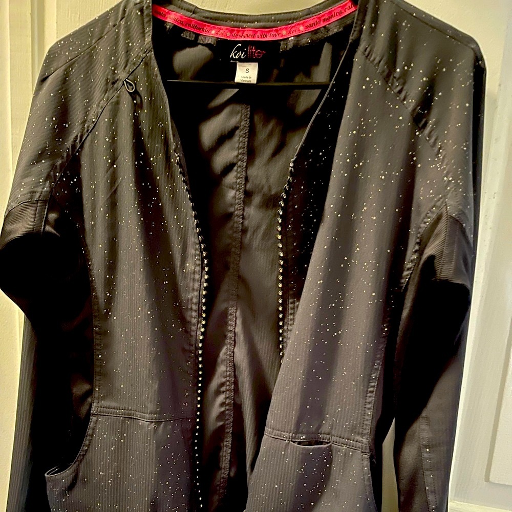 Koi scrub Jacket with rhinestones
